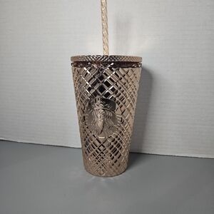 Starbucks Metallic Pink Tumbler with Straw